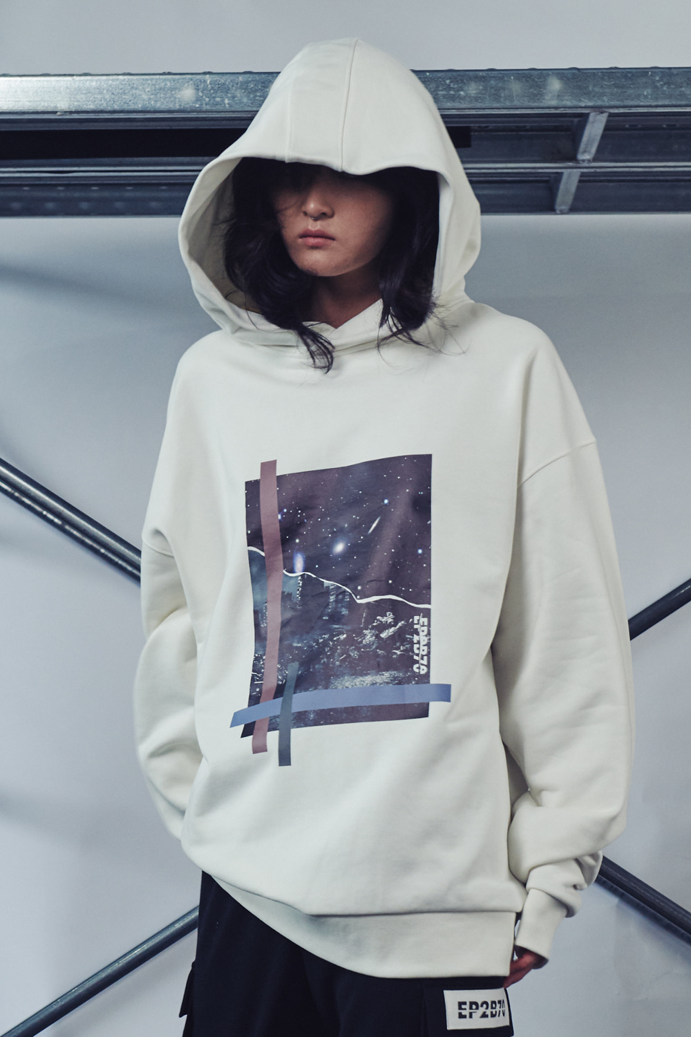 Dystopia print hoodie_White