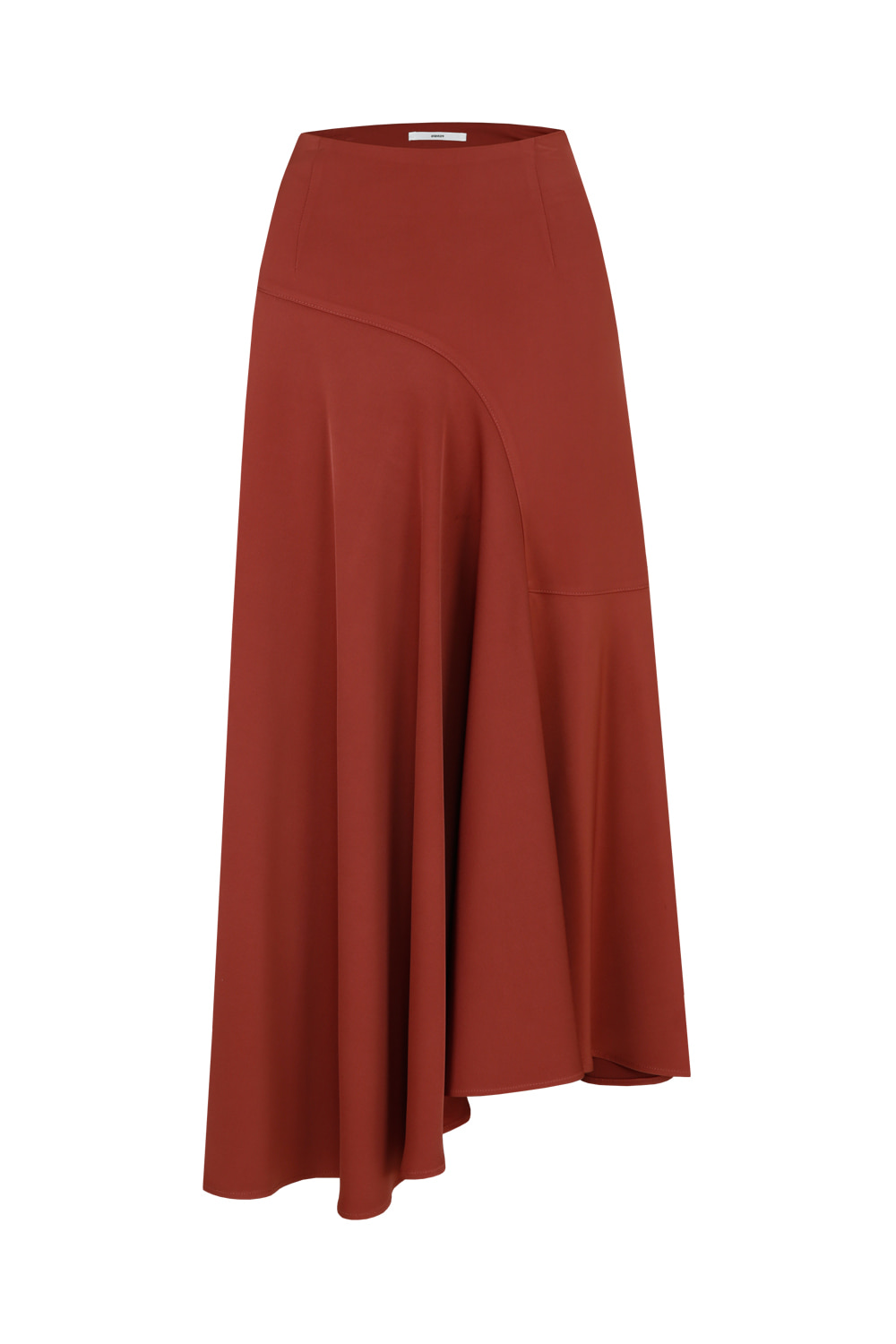 Silky asymmetric long skirt_Pink