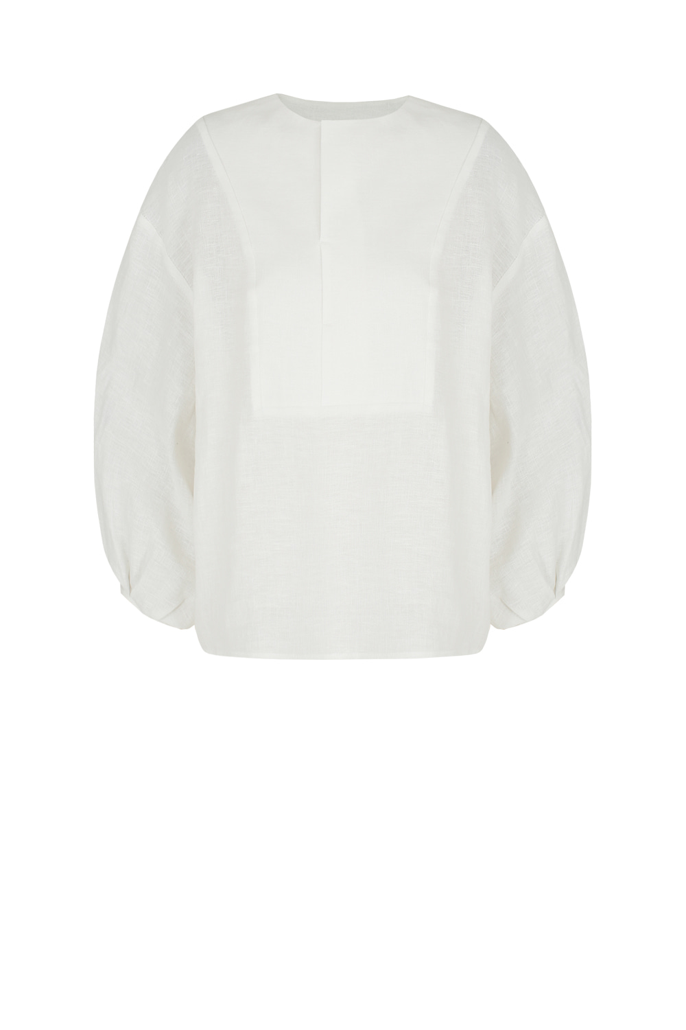 [배우 박지현 착용]Linen long sleeve round shirt_Off white