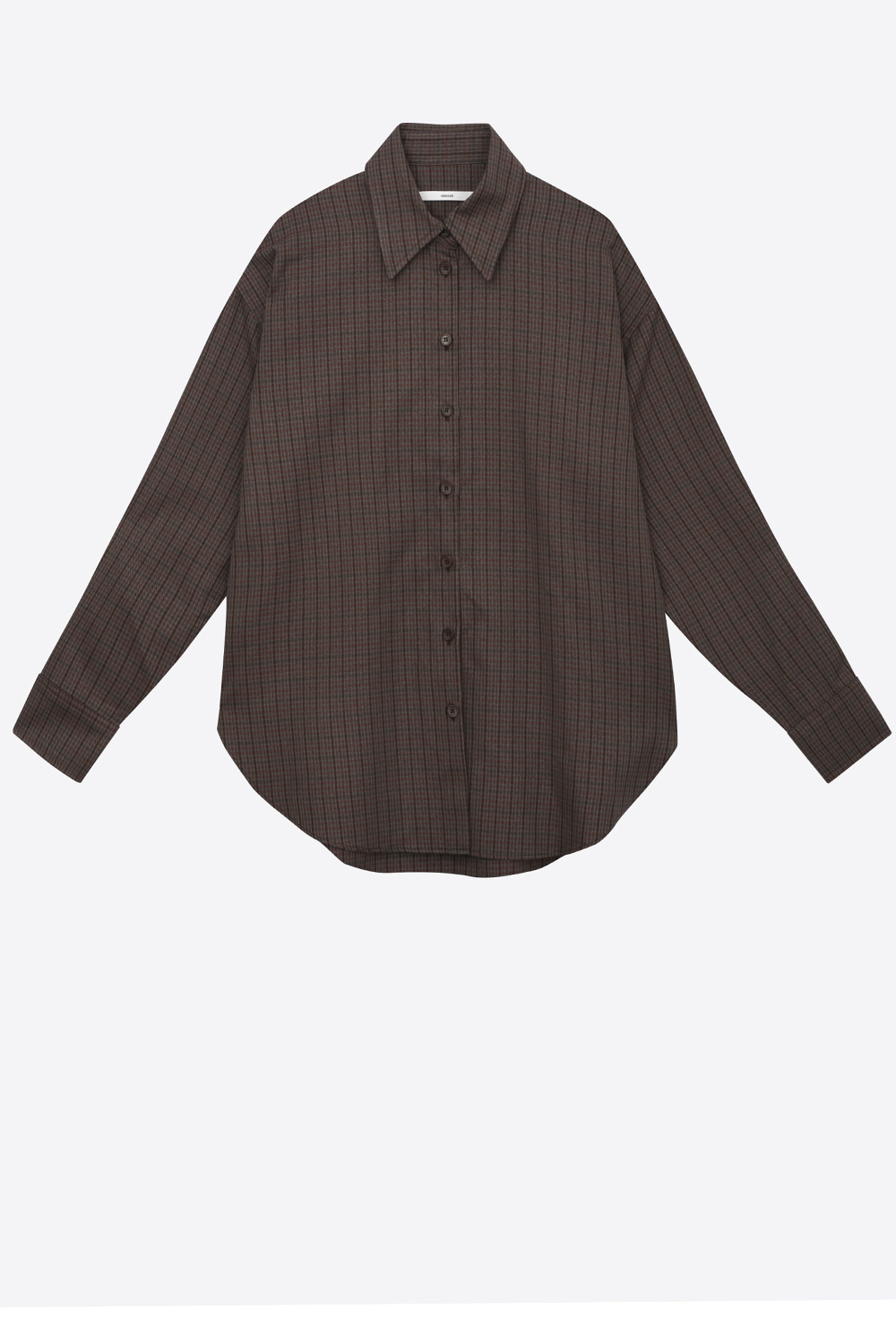 Overfit check shirt_Red brown