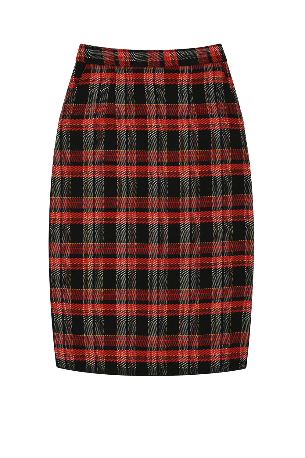Check tweed skirt_Red