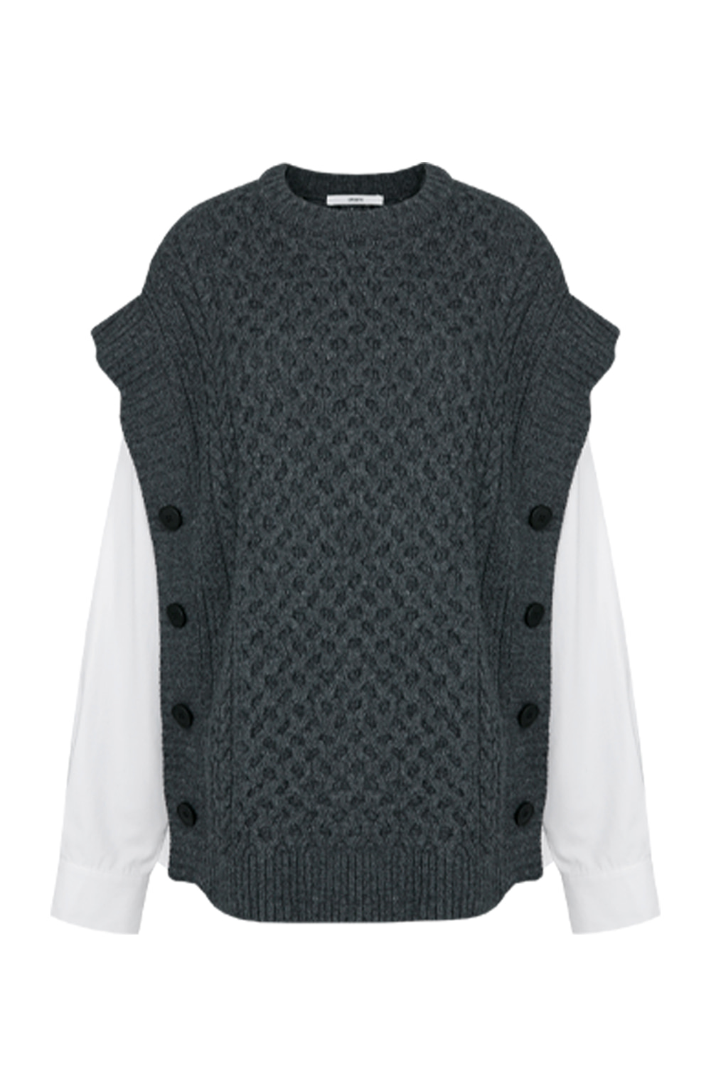 Knit coloration shirt_Charcoal