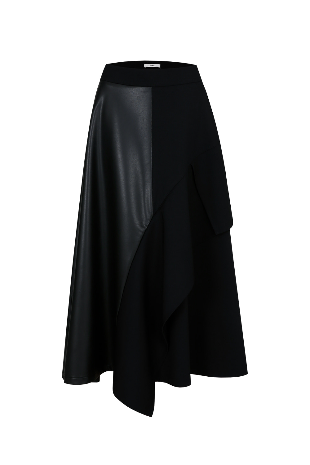 Leather coloration skirt_Black