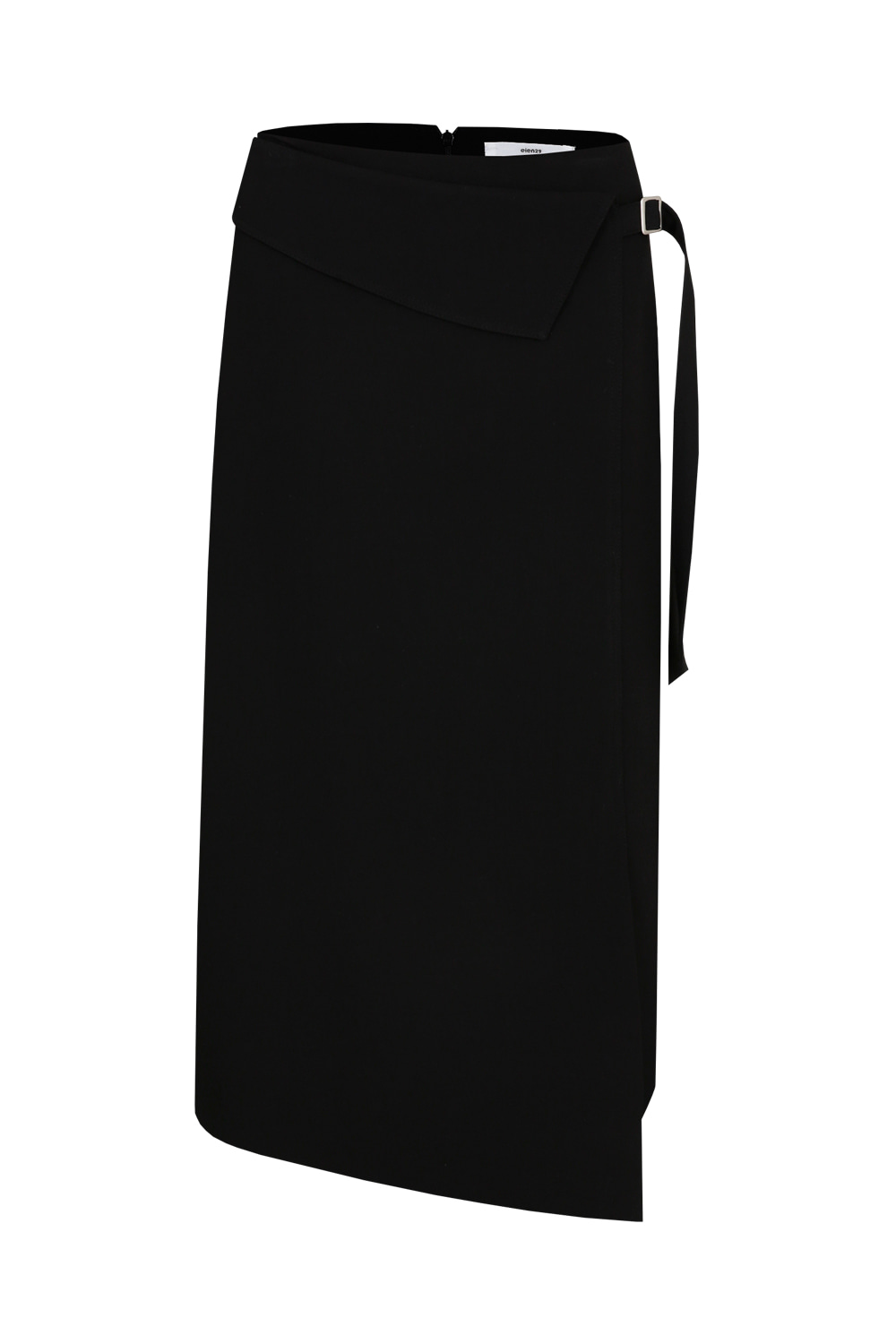 Asymmetric wrap skirt_Black