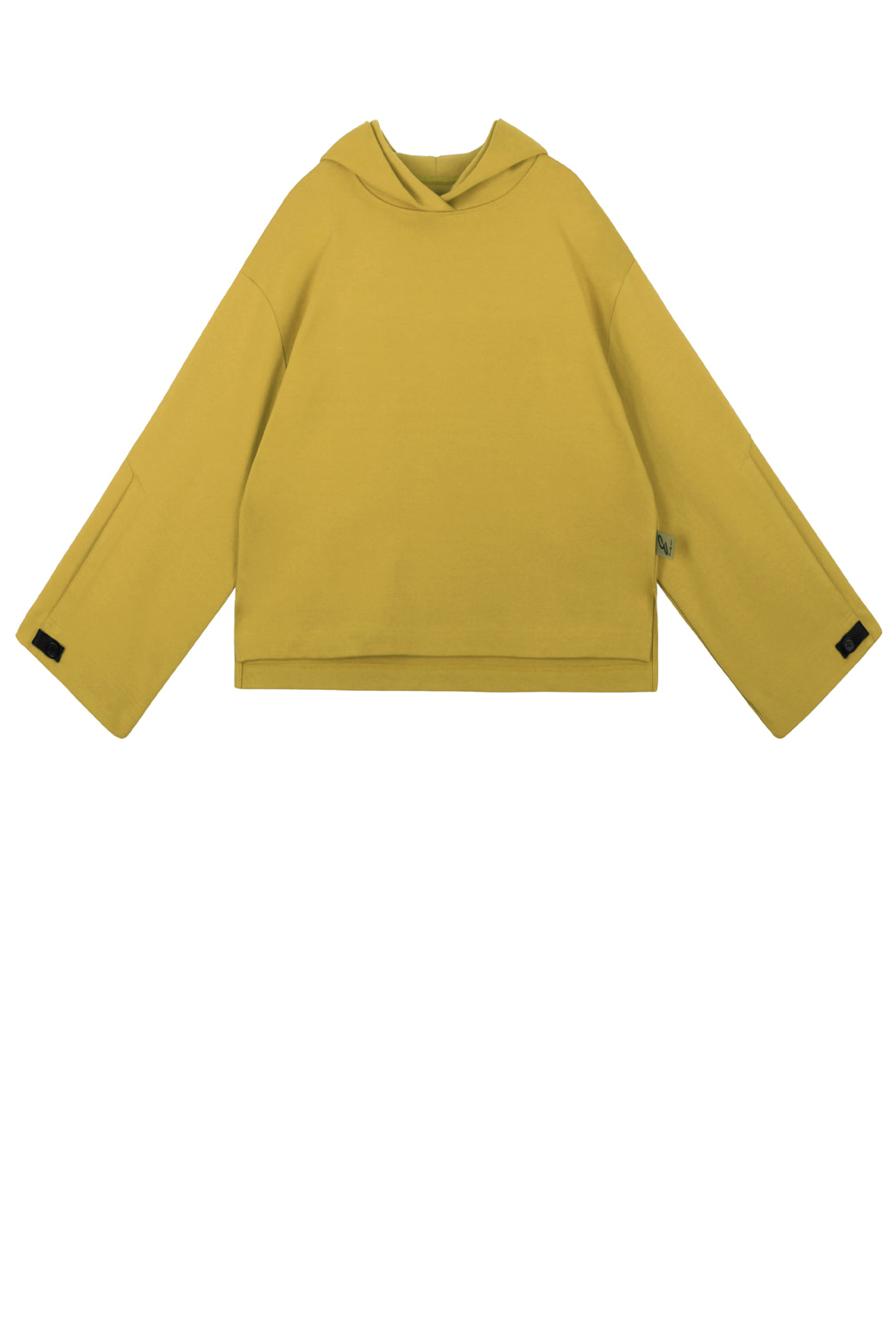Cuffs button hoodie sweatshirt_Mustard