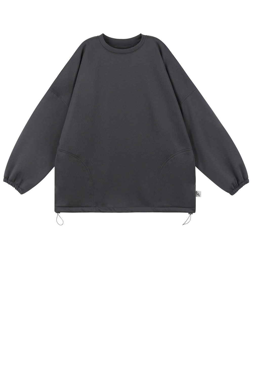 Drawstring pullover_Charcoal