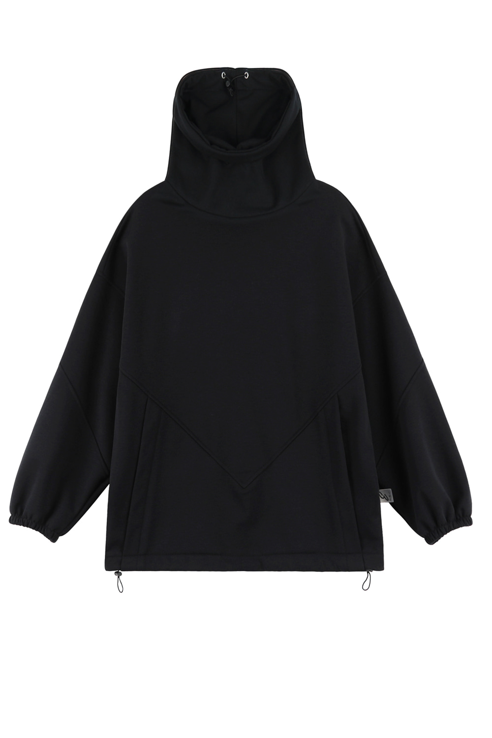 Oversize side zipper pullover_Black