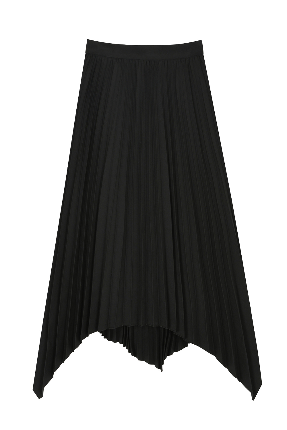 Solid pleats skirt_Black