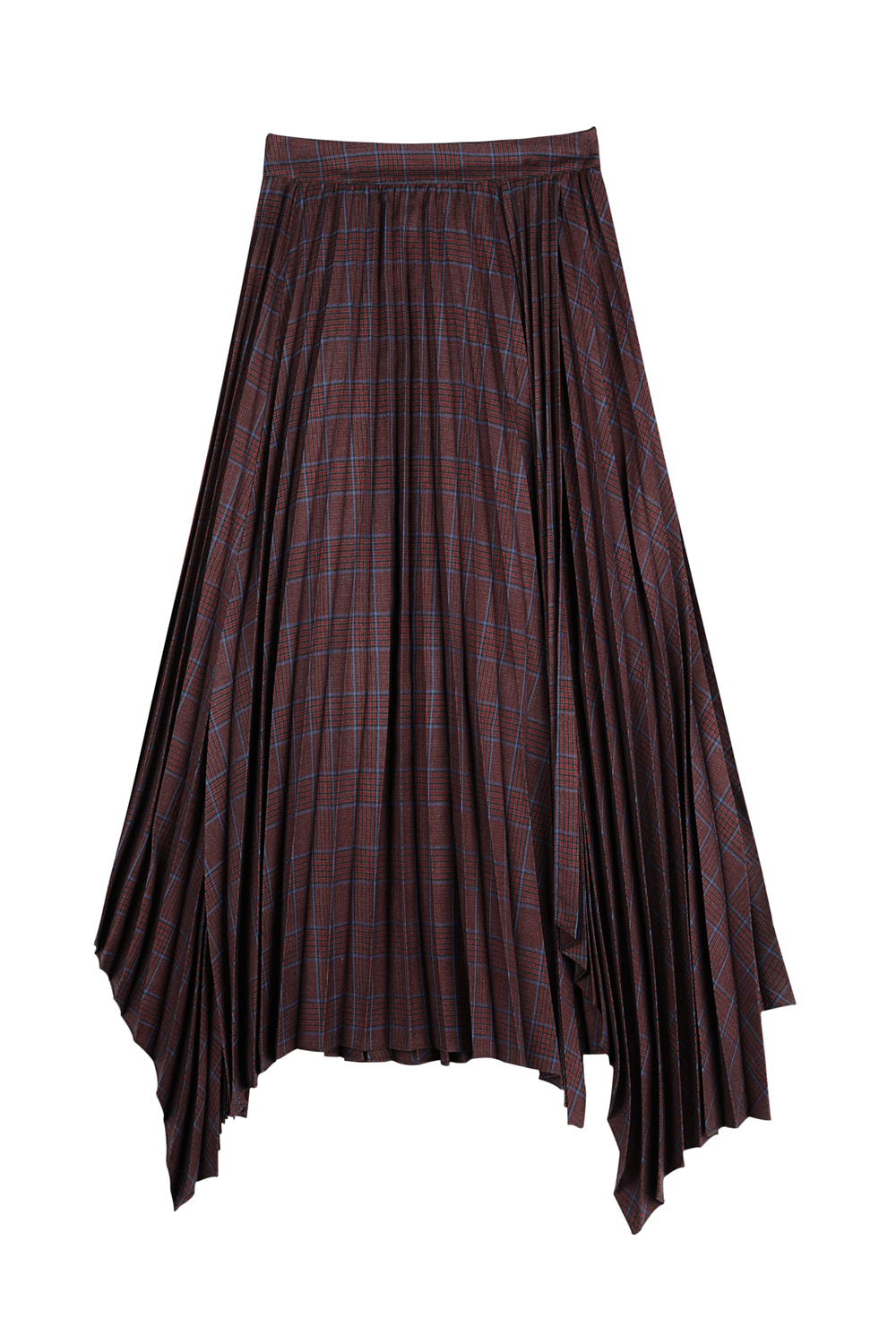 Hemline pleats skirt_Wine