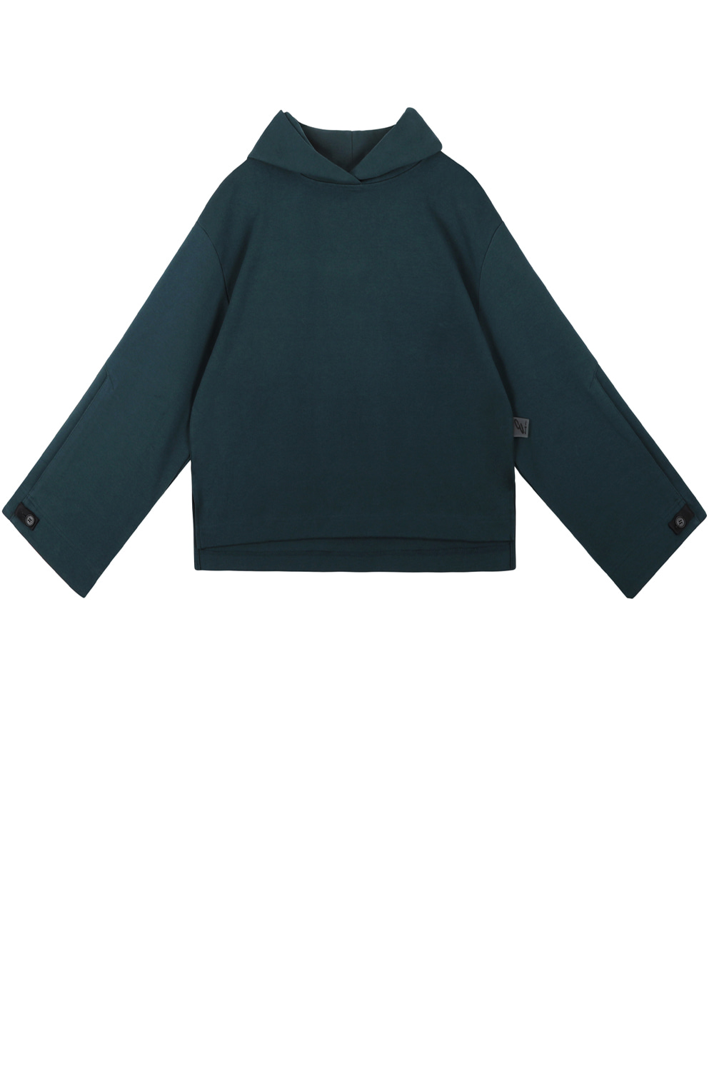 Cuffs button hoodie sweatshirt_Green