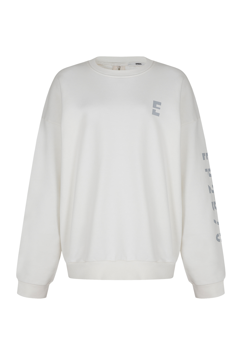 Back zipper two-way sweatshirt_White
